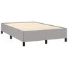 vidaXL Box Spring Bed with Mattress Light Grey Polyester Double