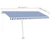 vidaXL Freestanding Manual Retractable Awning 157.5"x118.1" Blue/White