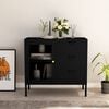 vidaXL Sideboard Black Steel Medium Sideboard Rectangular Modern