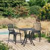 vidaXL 3 Piece Bistro Set Cast Aluminum Black
