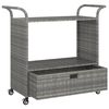 vidaXL Bar Cart with Drawer Gray 39.4"x17.7"x38.2" Poly Rattan