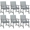 vidaXL Patio Dining Chairs 6 pcs Grey Solid Acacia Wood