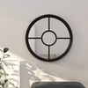 vidaXL Mirror Black Iron, Glass Medium Decorative Inlays Mirror