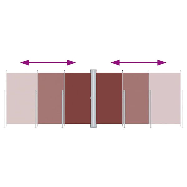 vidaXL Side Awning Brown Polyester, Steel, Aluminum 78.7 x 236.2 in