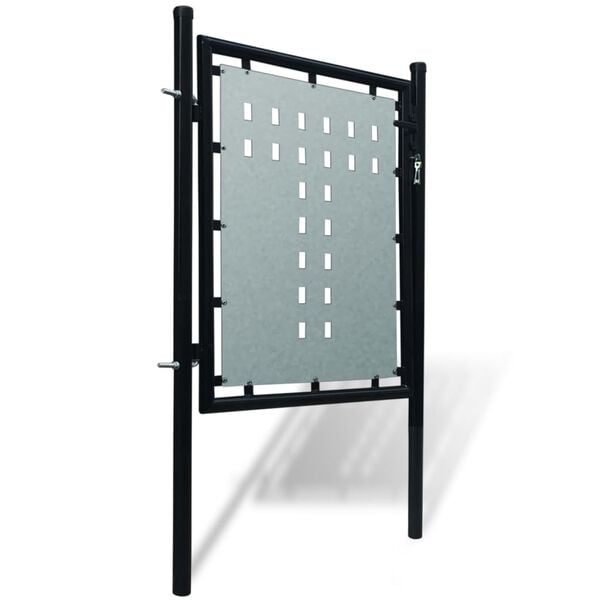 vidaXL Black Single Door Fence Gate 39.4x29.5"