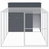 vidaXL Dog House Anthracite Galvanized Steel Large Durable Dog House