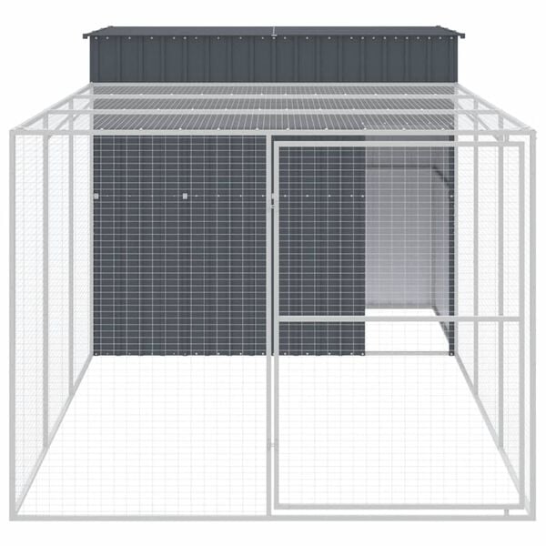 vidaXL Dog House Anthracite Galvanized Steel Large Durable Dog House
