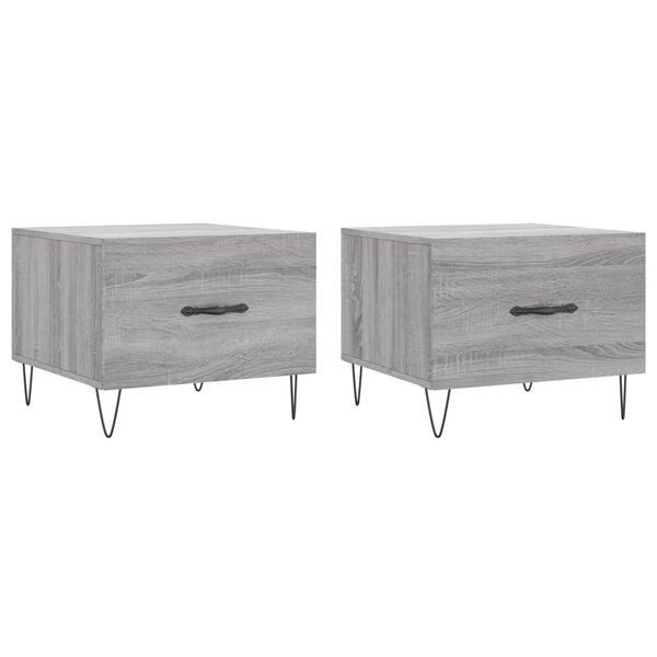 vidaXL Coffee Table Set of 2 Gray Sonoma Engineered wood, Iron Medium