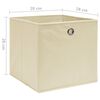 vidaXL Storage Box Set of 10 Cream Non-woven fabric 11 x 11 x 11 in