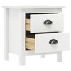 vidaXL Bedside Cabinet White Solid pine wood Medium Bedside Cabinet