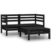 vidaXL Garden Lounge Set Black Solid pinewood Modular Garden Lounge Set