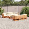 vidaXL Patio Sofa Set Wax Brown, Cream White