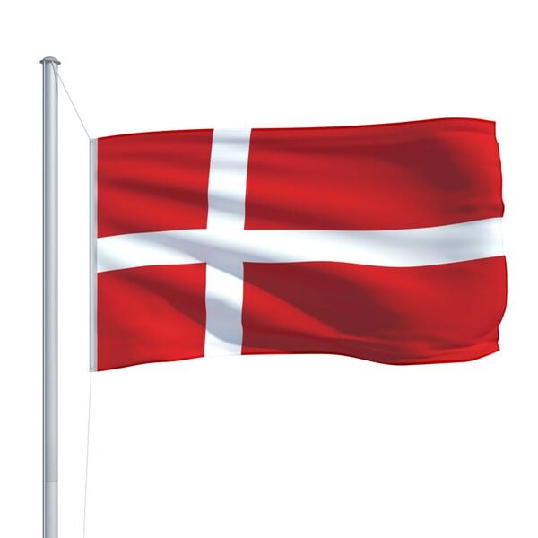vidaXL Denmark Flag Red and White 68D 100% Polyester 35.4 x 59.1 in