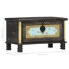 vidaXL Storage Chest Black, Gold, Blue Solid Mango Wood, Metal
