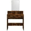 vidaXL Dressing Table Smoked Oak Engineered wood and glass