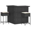 vidaXL Garden Bar Set Black, Cream White PE Rattan, Steel, Polyester