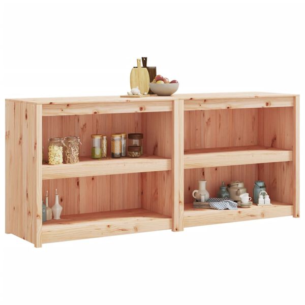 vidaXL Outdoor Kitchen Cabinet Set of 2 Natural wood
