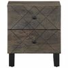 vidaXL Bedside Cabinet Black Solid Mango Wood, Engineered Wood, Metal