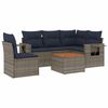 vidaXL 6 Piece Garden Sofa Set with Cushions Grey Poly Rattan