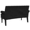 vidaXL Bench Black Polyester, Plywood, Solid Rubber Wood Medium Bench