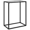 vidaXL Console Table Transparent Tempered Glass, Powder-Coated Steel