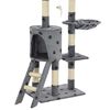 vidaXL Cat Tree Grey with paw prints