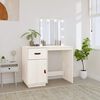 vidaXL Dressing Table White Solid Pine Wood Medium Dressing Table