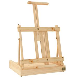 vidaXL Table Easel with Drawer 16.3x14.6x4.7" Solid Wood Pine