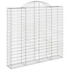 vidaXL Gabion Basket Set of 2 Silver Galvanized Steel Large