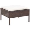 vidaXL Garden Lounge Set Brown PE rattan Compact Modular