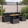 vidaXL Garden Sofa Set Black PE rattan Medium Adjustable Armrests
