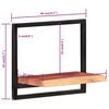 vidaXL Wall Shelf Set of 2 Brown, Black Solid Acacia wood, Steel Medium