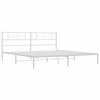 vidaXL Bed Frame White Powder-Coated Steel 79 x 79 in Bed Frame