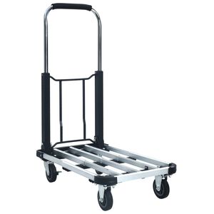 vidaXL Foldable Transport Trolley 330.7 lb Aluminum Silver