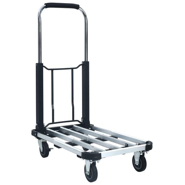 vidaXL Foldable Transport Trolley 330.7 lb Aluminum Silver