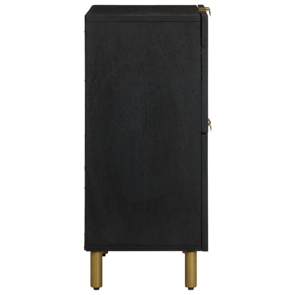 vidaXL Sideboard Black Engineered wood, solid mango wood, brass