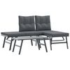 vidaXL Bench Set Black and Anthracite Powder-coated steel, polyester fabric