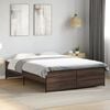 vidaXL Bed Frame Brown Oak Engineered Wood and Metal Double Durable
