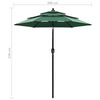vidaXL Parasol Green Polyester, powder-coated aluminum Large Tiltable