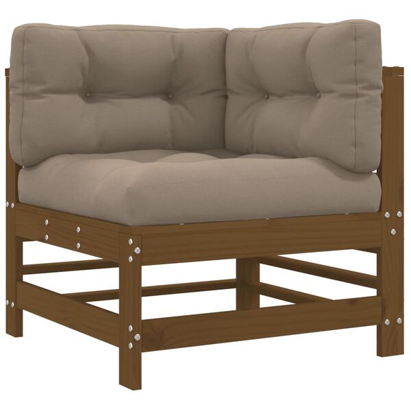 vidaXL Corner Sofa Honey Brown Solid pine wood Medium Modular