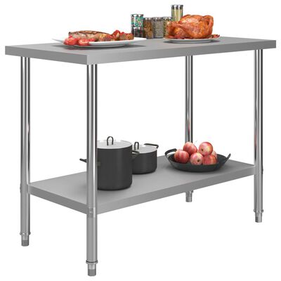 vidaXL Kitchen Work Table 47.2"x23.6"x33.5" Stainless Steel