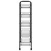 vidaXL 5-Tier Kitchen Trolley Black 18.1"x10.2"x41.3" Iron