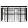 vidaXL Dog Kennel Black Powder-coated steel 79.3 sq ft Durable