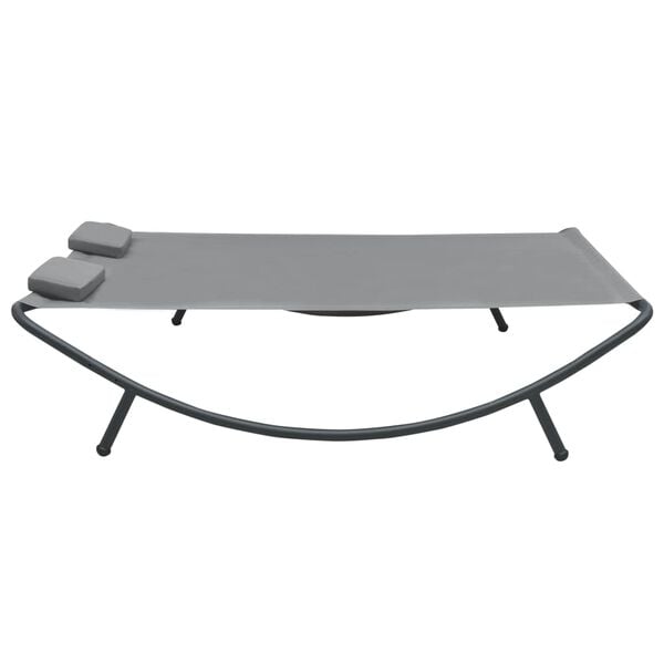 vidaXL Sun Lounger Anthracite 100% Polyester, Powder-Coated Steel Double
