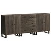 vidaXL Sideboard Black Solid mango wood, engineered wood, metal Medium