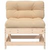 vidaXL Middle Sofa Beige Solid pinewood Modular Middle Sofa Square