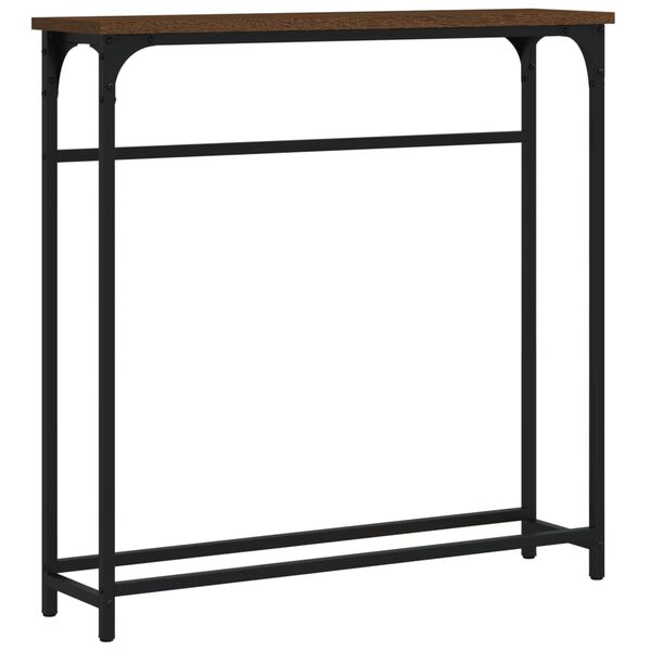 vidaXL Console Table Brown oak Engineered wood, Metal Standard