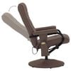 vidaXL Massage Recliner Brown Polyester Standard Swivel