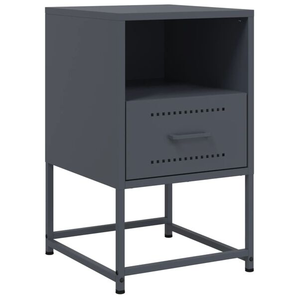 vidaXL Bedside Cabinet Anthracite Steel Medium Bedside Cabinet