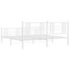 vidaXL Bed Frame White Steel Super King Bed Frame Rectangular